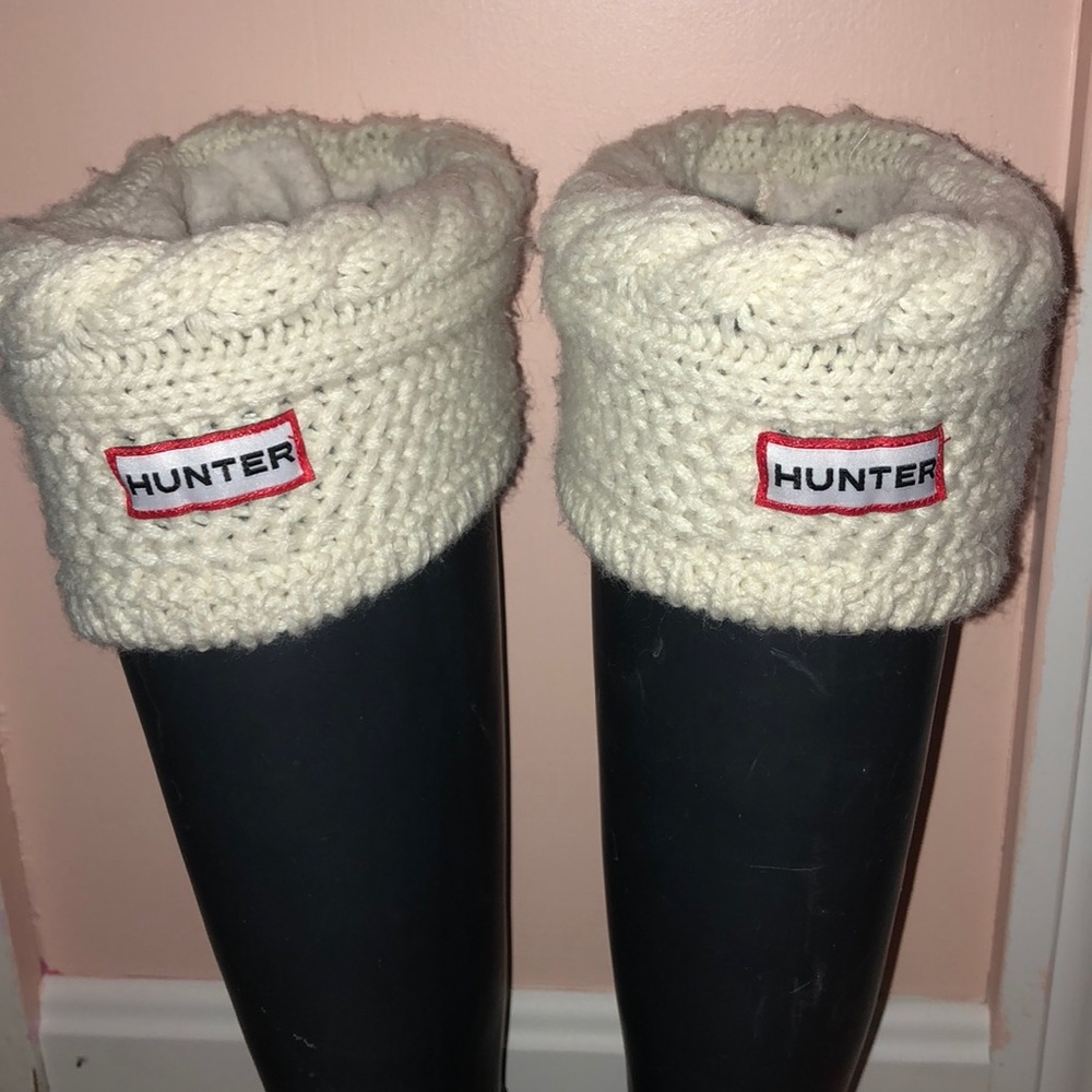 Tall ivory Hunter Boot socks